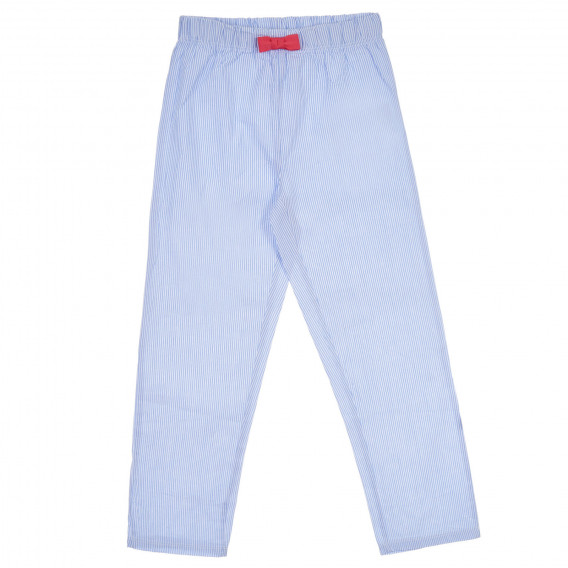 Памучен комплект от блуза и панталон в бяло и синьо Chicco 258389 6