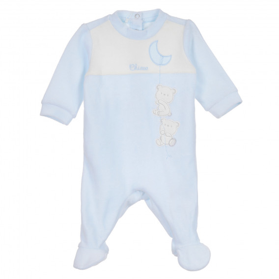 Плюшен гащеризон с логото на бранда за бебе, син Chicco 258411 