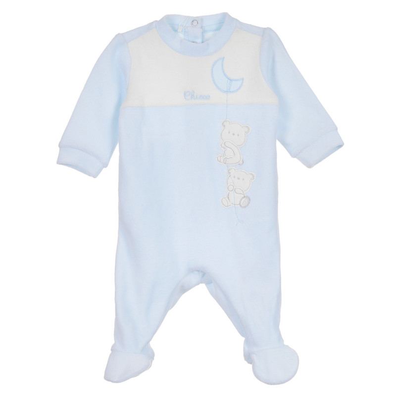Плюшен гащеризон с логото на бранда за бебе, син  258411
