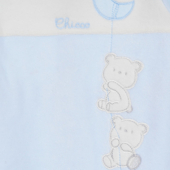 Плюшен гащеризон с логото на бранда за бебе, син Chicco 258412 2