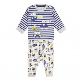 Памучна пижама с графичен принт за бебе в синьо и сиво Chicco 258517 