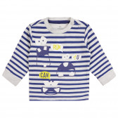 Памучна пижама с графичен принт за бебе в синьо и сиво Chicco 258518 2