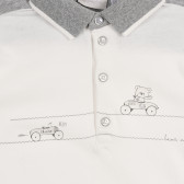 Памучен комплект блуза и панталон за бебе в бяло и сиво Chicco 258595 3