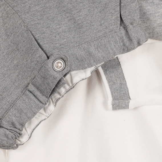 Памучен комплект блуза и панталон за бебе в бяло и сиво Chicco 258596 4