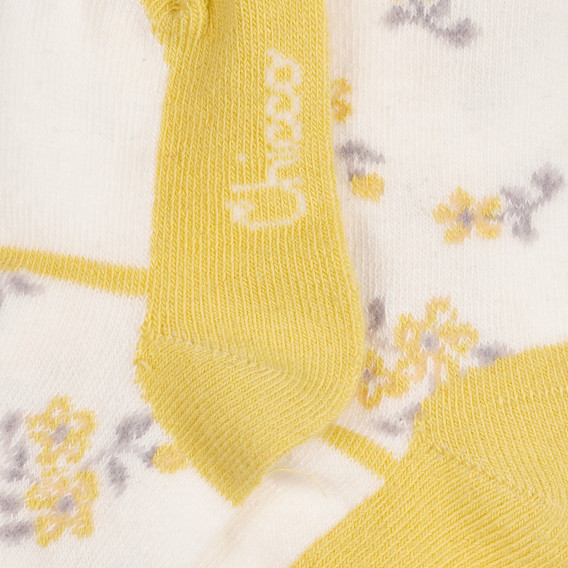 Чорапи с жълти акценти за бебе, бели Chicco 258717 2