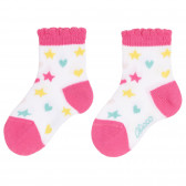 Чорапи с цветни звезди за бебе, бели Chicco 258725 