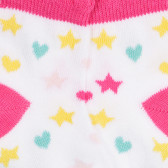 Чорапи с цветни звезди за бебе, бели Chicco 258726 2