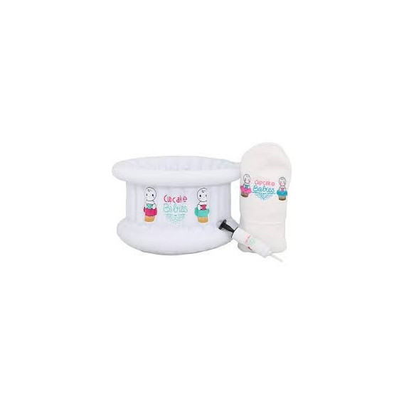 Комплект за баня - надуваемо корито с хавлия, бяло Cupcake babies 25874 