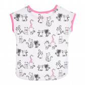 Памучна пижама " I AM THE CATS PIJAMAS " за бебе в бяло и розово Chicco 258957 4