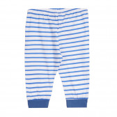 Памучна пижама ROLLING за бебе в бяло и синьо Chicco 258978 7
