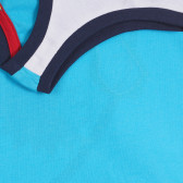 Памучен комплект потник и къси панталони в бяло и синьо Chicco 259057 4