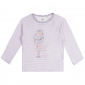 Памучна пижама с флорални мотиви в бяло и лилаво Chicco 259063 2