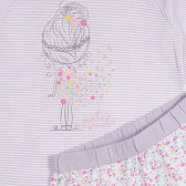 Памучна пижама с флорални мотиви в бяло и лилаво Chicco 259064 3