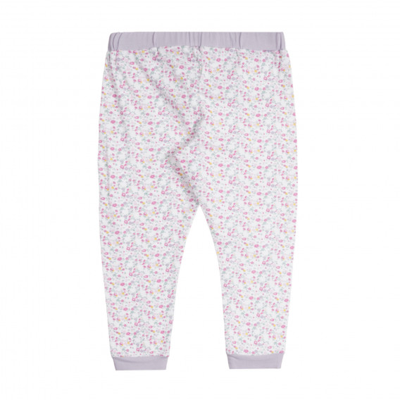 Памучна пижама с флорални мотиви в бяло и лилаво Chicco 259067 6