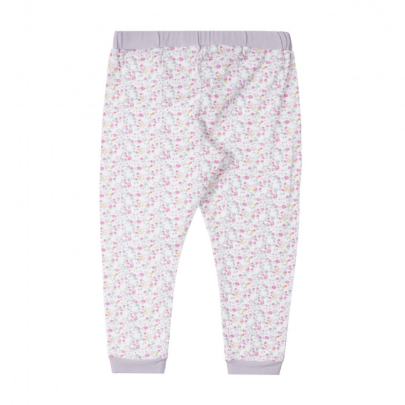 Памучна пижама с флорални мотиви в бяло и лилаво Chicco 259068 7