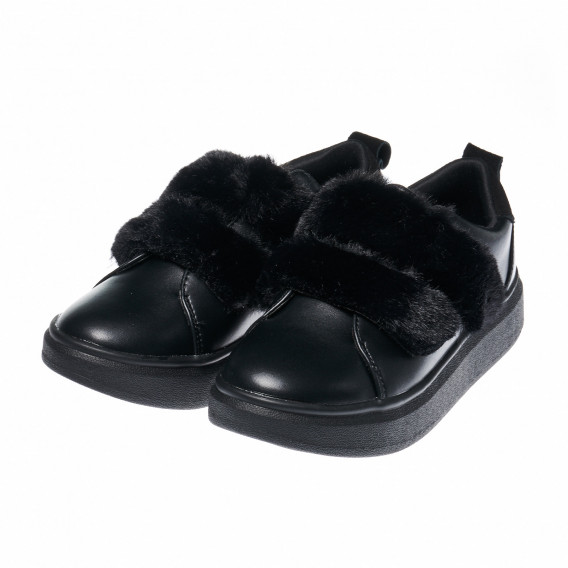 Спортни обувки за момиче в черен цвят с черен пух Colors Of California 25918 