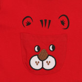 Памучна тениска с принт на тигър, червена Acar 259353 2