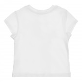 Памучна блуза с къс ръкав и надпис, бяла Acar 259371 4
