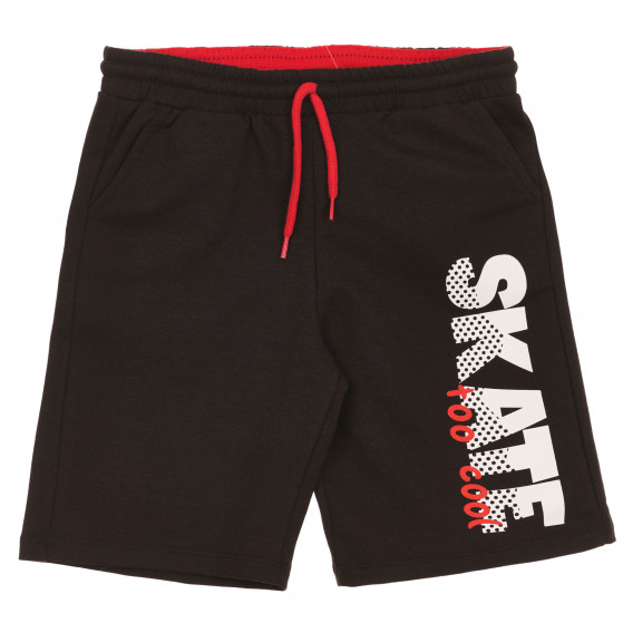 Памучни къси панталони с щампа Skate, черен Acar 259380 