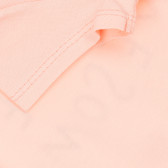 Памучна тениска с надпис, светло розова Acar 259522 3