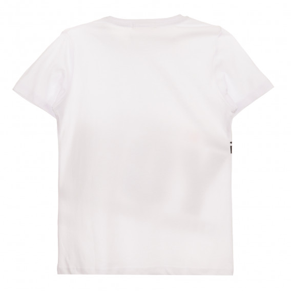 Памучна тениска с надпис, бяла Acar 259565 4