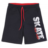 Памучни къси панталони с щампа Skate, тъмно син Acar 259790 