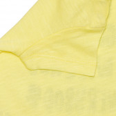 Памучна тениска с надпис, жълта Benetton 259908 2