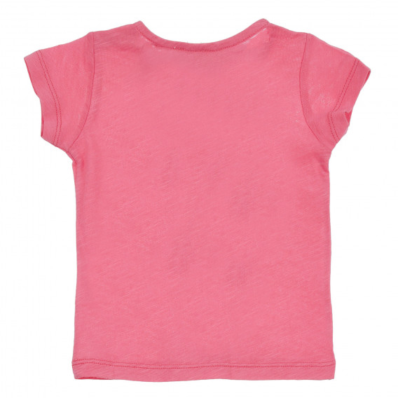 Памучна тениска с щампа за бебе, розов цвят Benetton 260134 4