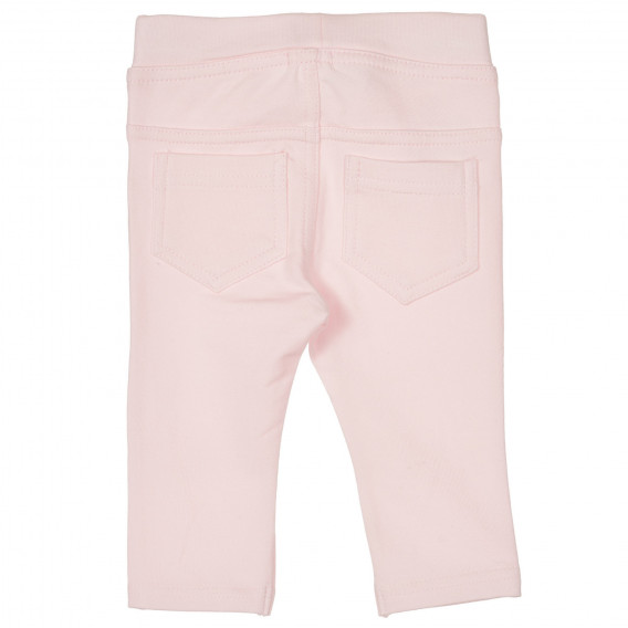 Памучен панталон за бебе, розов Benetton 260263 4