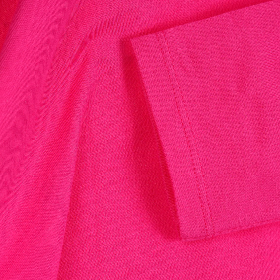 Памучна блуза с апликация от камъчета, розова Benetton 260607 3
