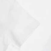 Памучна тениска с щампа Shark week за бебе, бяла Benetton 260615 3