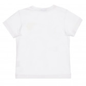 Памучна тениска с щампа Shark week за бебе, бяла Benetton 260616 4