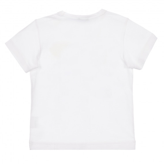 Памучна тениска с щампа Shark week за бебе, бяла Benetton 260616 4