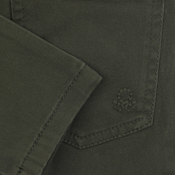 Памучен панталон с логото на бранда за бебе, зелен Benetton 260734 3