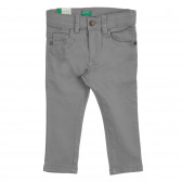Памучен панталон с логото на бранда, сив Benetton 260788 