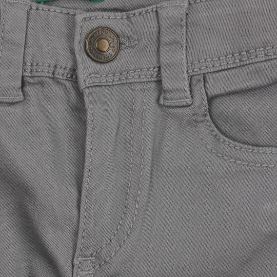 Памучен панталон с логото на бранда, сив Benetton 260789 2