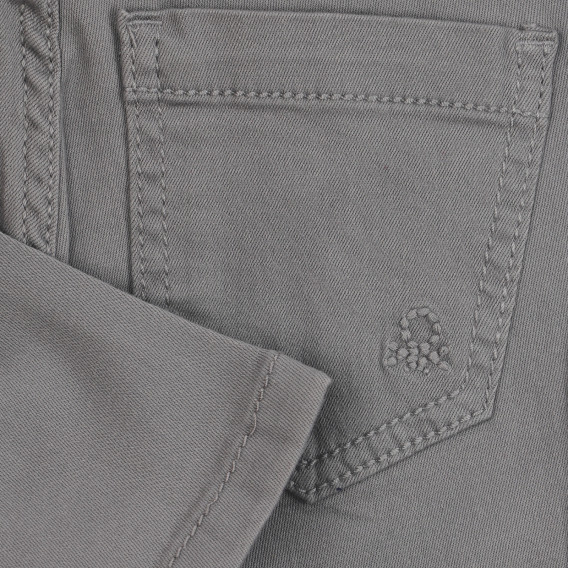 Памучен панталон с логото на бранда, сив Benetton 260790 3
