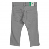 Памучен панталон с логото на бранда, сив Benetton 260791 4