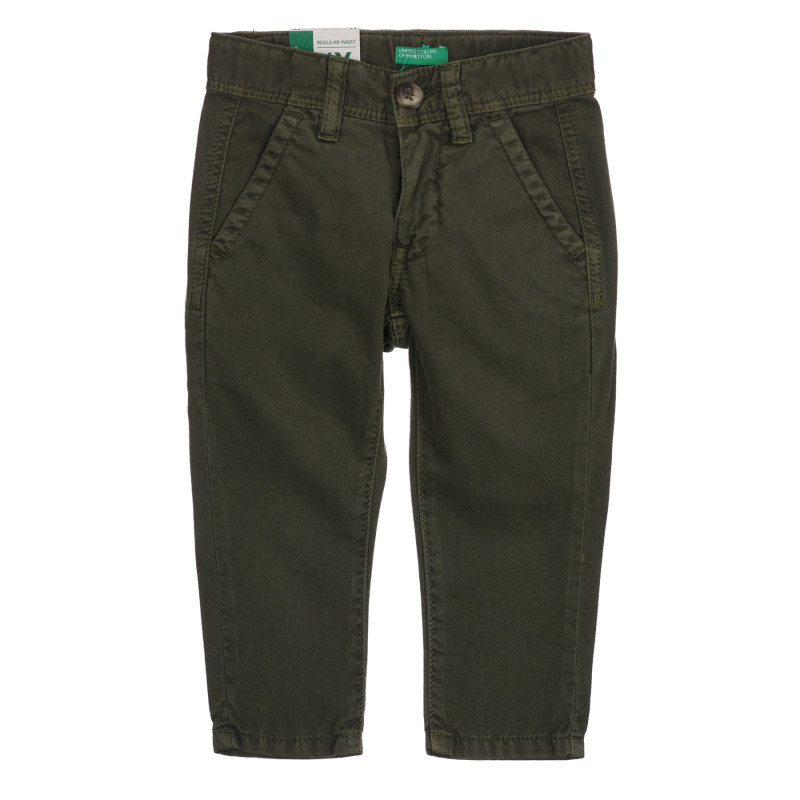 Памучен панталон за бебе, зелен  260823