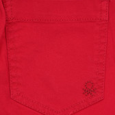 Памучен дънков панталон с логото на бранда, червен Benetton 260978 3