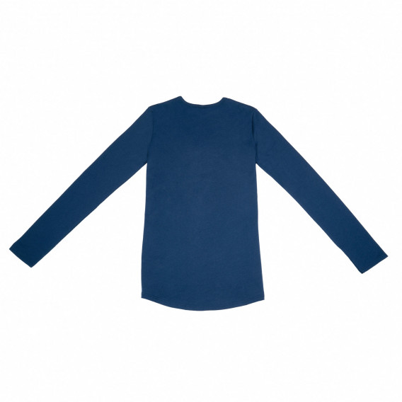 Памучна блуза  с дълъг ръкав и лилава апликация за момче Benetton 26152 2
