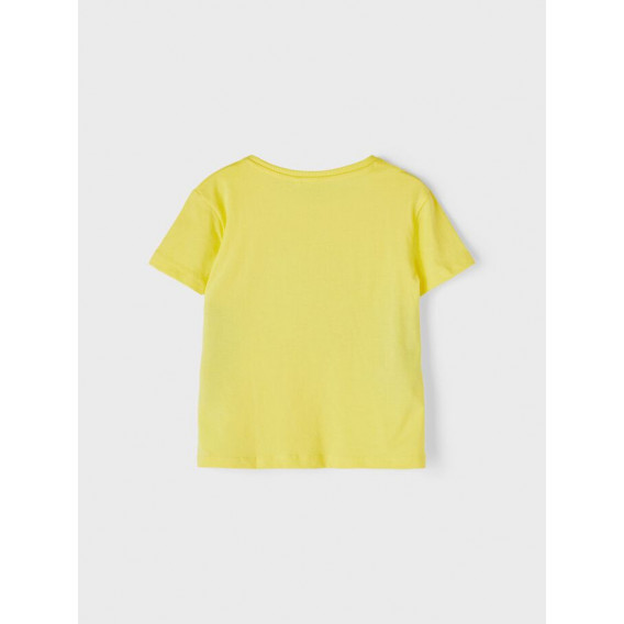 Тениска от органичен памук с графичен принт, жълта Name it 263060 2