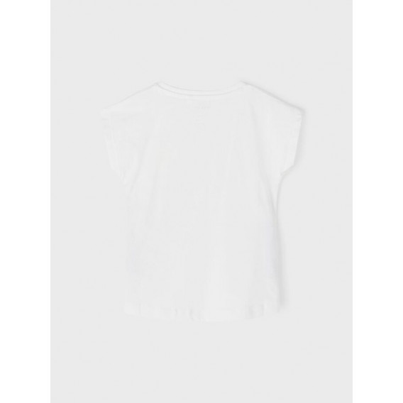 Тениска от органичен памук с щампа на портокали, бяла Name it 263081 2