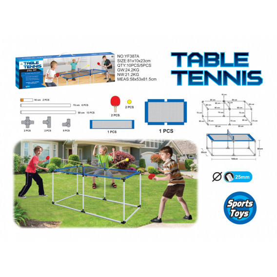 Комплект за тенис на маса - маса, мрежа и хилки KY 263175 7