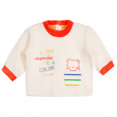 Плюшен комплект от блуза и ританки за бебе, бели Chicco 263770 2