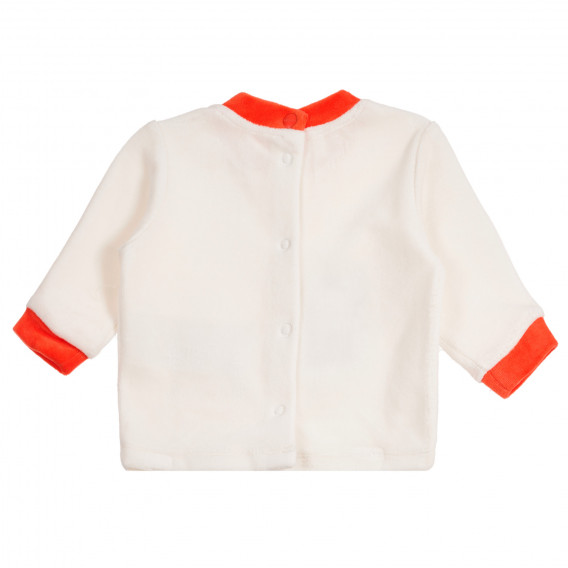 Плюшен комплект от блуза и ританки за бебе, бели Chicco 263773 5