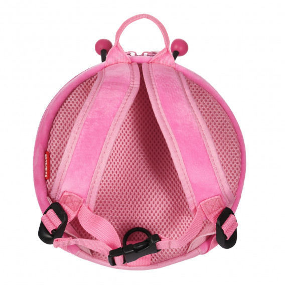 Мини детска раница с формата на калинка с предпазен колан, розова Supercute 263849 4
