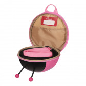 Мини детска раница с формата на калинка с предпазен колан, розова Supercute 263850 5