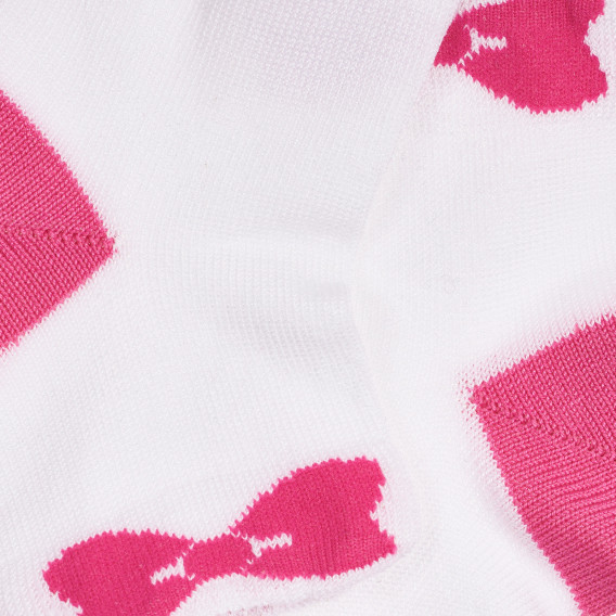 Чорапи с розови панделки за бебе, бели Chicco 264072 2