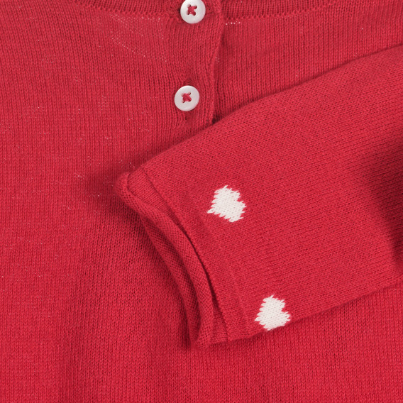 Пуловер с апликация на куче за бебе, червен Chicco 264159 3